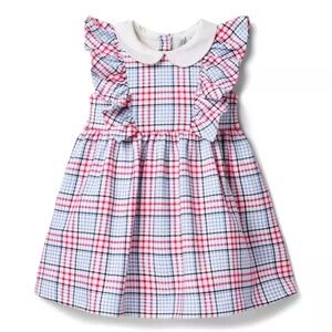 Janie and Jack Plaid Ruffle Sleeve Ponte Dress